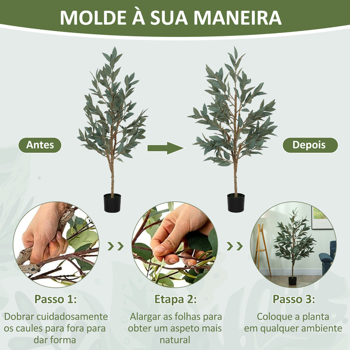 Planta Artificial de Louro 150 cm Planta Artificial Decorativa Grande Decoração para Casa Escritório Varanda Quarto Verde