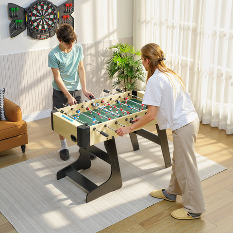 Matraquilho Dobrável para Crianças Mesa de Matraquilho de Madeira com 2 Marcadores 8 Pegas 22 Jogadores 8 Barras e 2 Bolas para 2 a 4 Pessoas Adultos Famílias Festas 118x107,5x78 cm Maderia