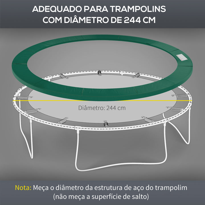 Cobertura de proteção da borda para Trampolim com Diâmetro 244 cm Verde