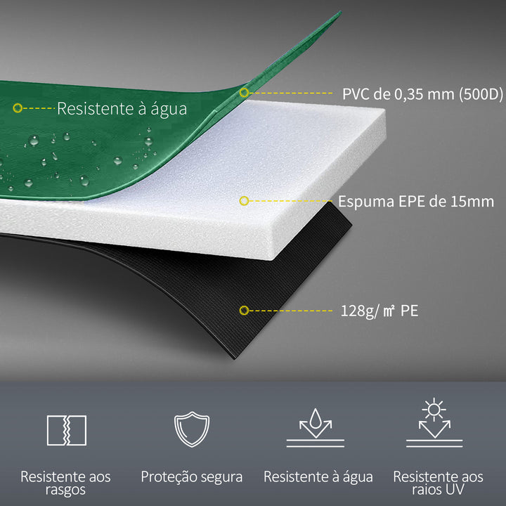Tampa de proteção Borda da cama elástica 305 cm Verde Trampolins