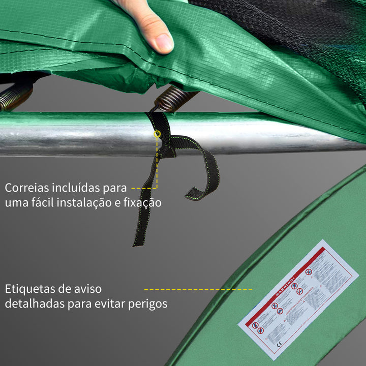 Tampa de proteção Borda da cama elástica 305 cm Verde Trampolins