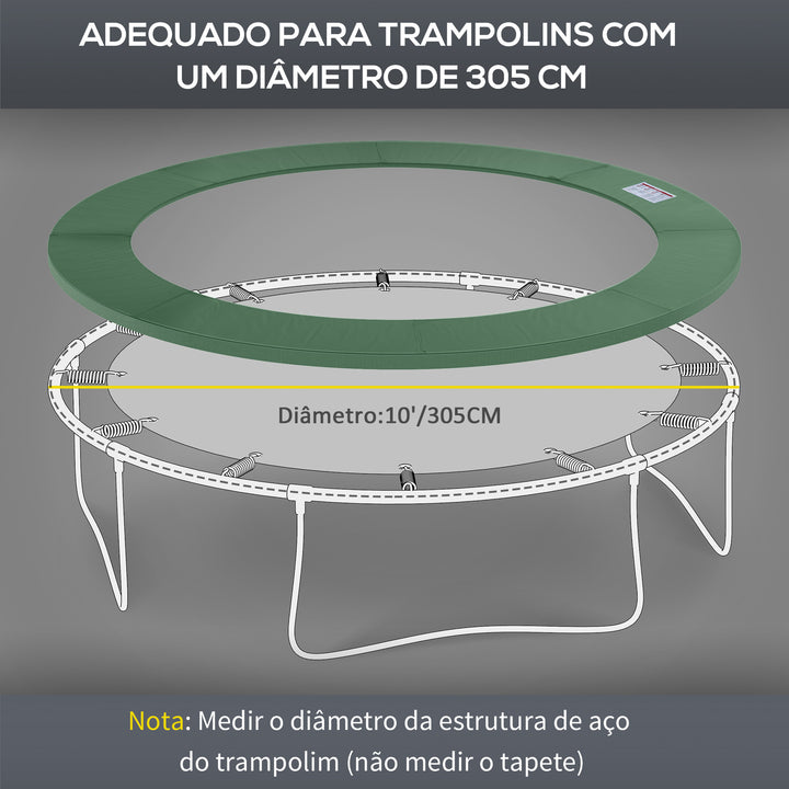 Tampa de proteção Borda da cama elástica 305 cm Verde Trampolins