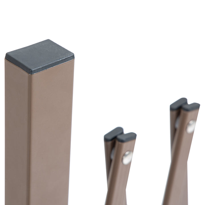 Cerca de Jardim em Liga de Alumínio Barreira de Exterior Extensível Cerca de Jardim Metálica para Decoração 250x31x103,5 cm Marrom