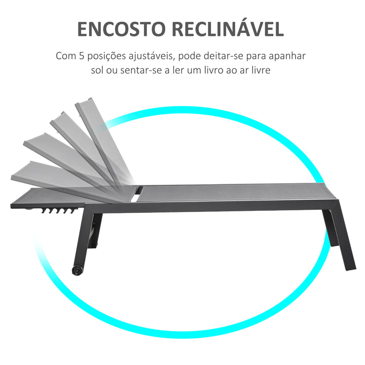 Espreguiçadeira ao ar livre com rodas Espreguiçadeira de jardim Encosto ajustável