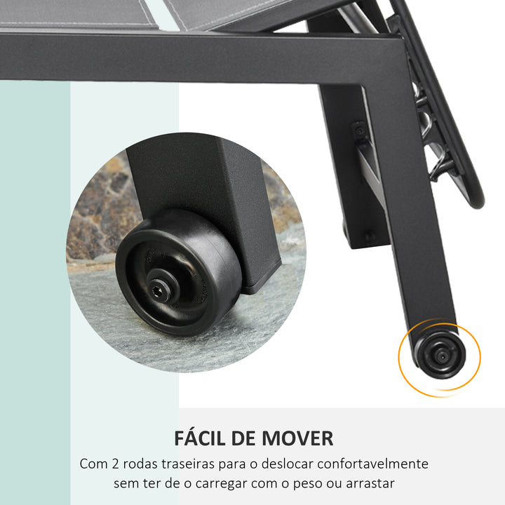 Espreguiçadeira ao ar livre com rodas Espreguiçadeira de jardim Encosto ajustável