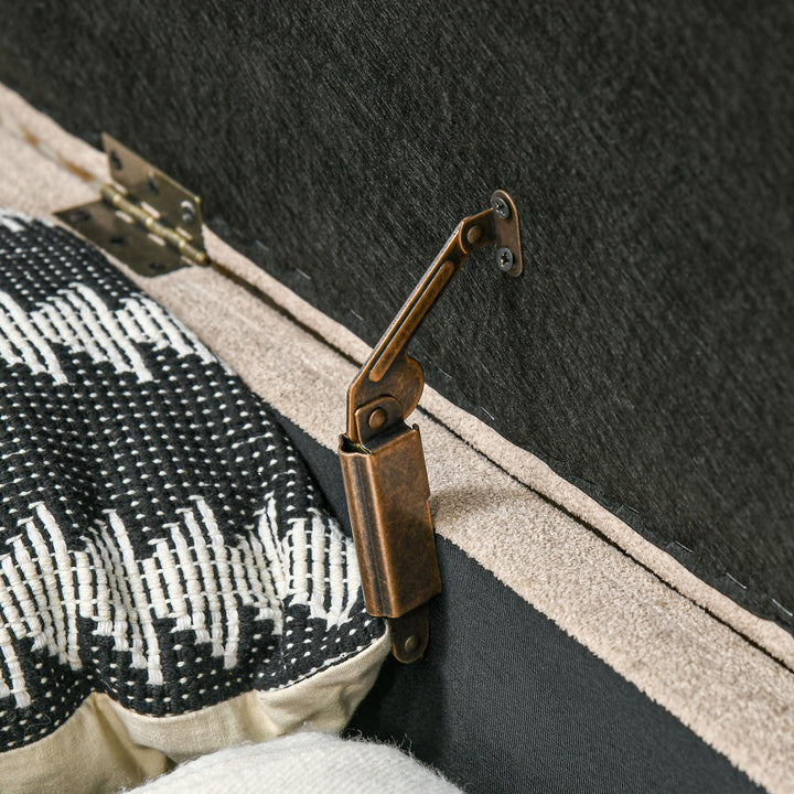 Banco para Pé de Cama Banco de Armazenamento com Pés de Madeira e Assento Acolchoado Carga 120 kg Puff de Armazenamento para Dormitório Entrada Corredor 110x40x43 cm Bege