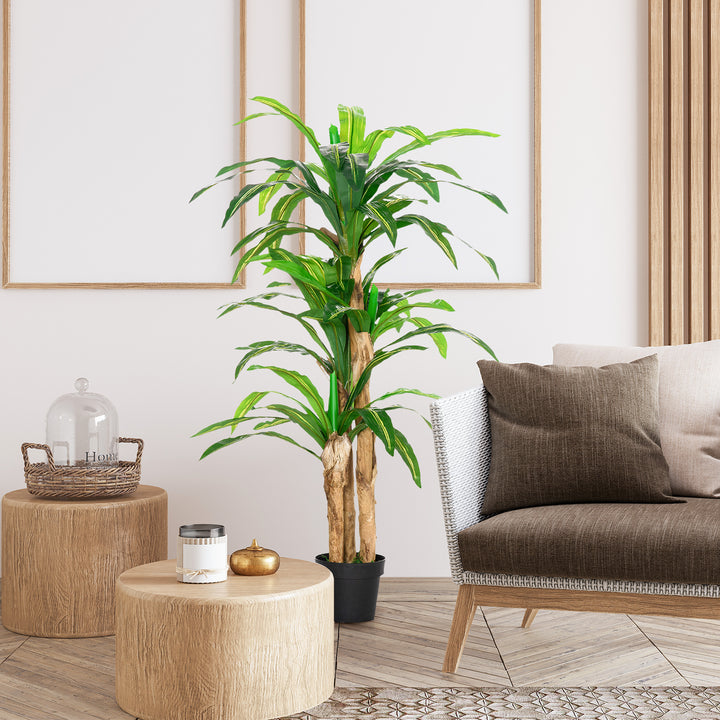Planta Artificial Decorativa Dracaena com Pote Árvore Sintética 66 Folhas Ø20x160 cm Verde