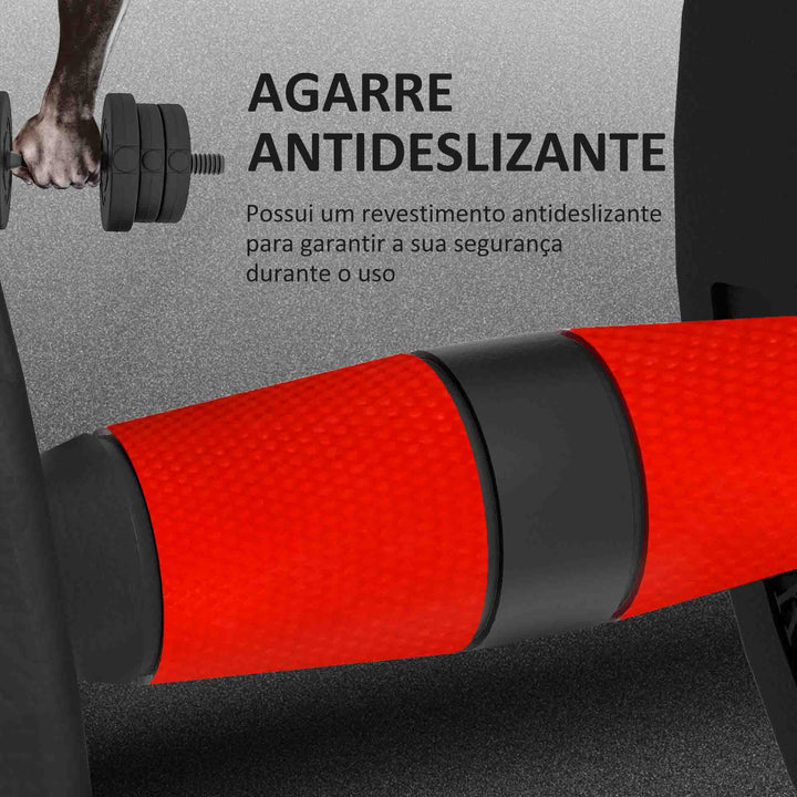 Conjunto de Halteres de 20 kg 2 em 1 com Barras de Conexão e Barra de Extensão Treinamento de Força e Levantamento de Pesos para Casa Escritório Ginásio Preto