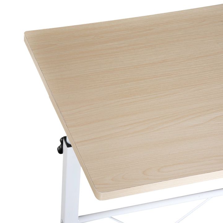 Mesa de computador para Hogar escritorio Altura Ajustável Mesa Compacta com Rodas 60x40x68-78cm Cor Branco