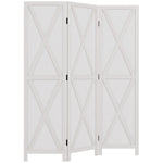 Biombo de 3 Paineis Separador de Ambientes Dobrável 136,5x170cm Divisória para Espaços de Madeira Decoração Elegante para Dormitório Sala de Estar Branco