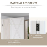 Biombo de 3 Paineis Separador de Ambientes Dobrável 136,5x170cm Divisória para Espaços de Madeira Decoração Elegante para Dormitório Sala de Estar Branco