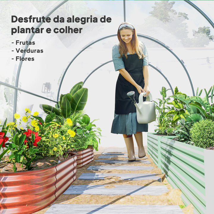 Estufa de Exterior 3x2x2 m Estufa Túnel com Porta Enrolável 2 Janelas de Rede Cobertura de Plástico e Estrutura de Aço Anti-UV para Cultivos Plantas Flores Transparente