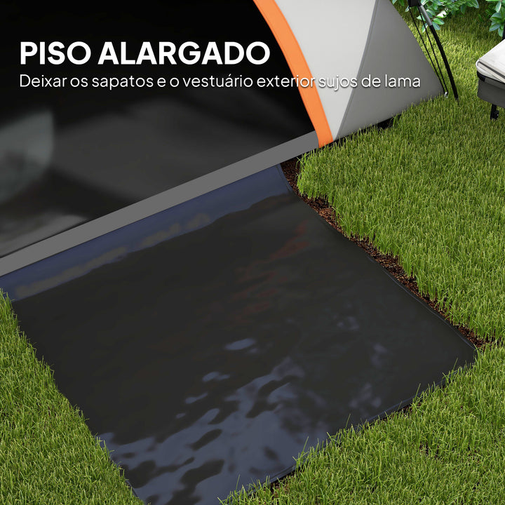 Tenda de Campismo para 2 Pessoas Tenda de Campismo Dobrável com Janela e Bolsa de Transporte Impermeável 3000 mm 210x150x110 cm Laranja