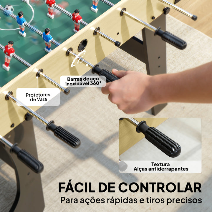 Matraquilho Dobrável para Crianças Mesa de Matraquilho de Madeira com 2 Marcadores 8 Pegas 22 Jogadores 8 Barras e 2 Bolas para 2 a 4 Pessoas Adultos Famílias Festas 118x107,5x78 cm Maderia