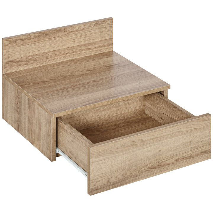 2 Mesas de Cabeceira Flutuante Conjunto de 2 Mesas de Cabeceira de Parede com Gaveta de Armazenamento para Dormitório 43x36,5x30,5 cm Madeira