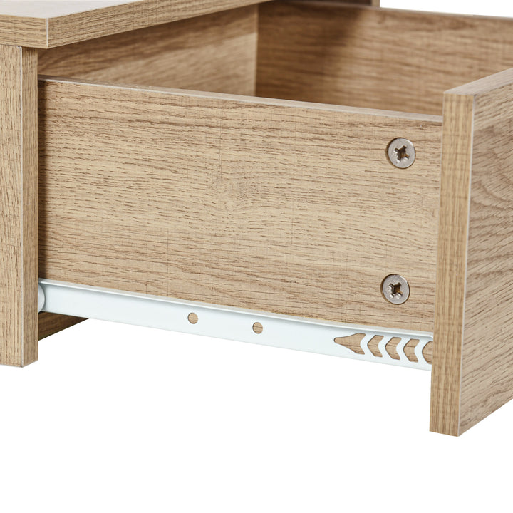 2 Mesas de Cabeceira Flutuante Conjunto de 2 Mesas de Cabeceira de Parede com Gaveta de Armazenamento para Dormitório 43x36,5x30,5 cm Madeira