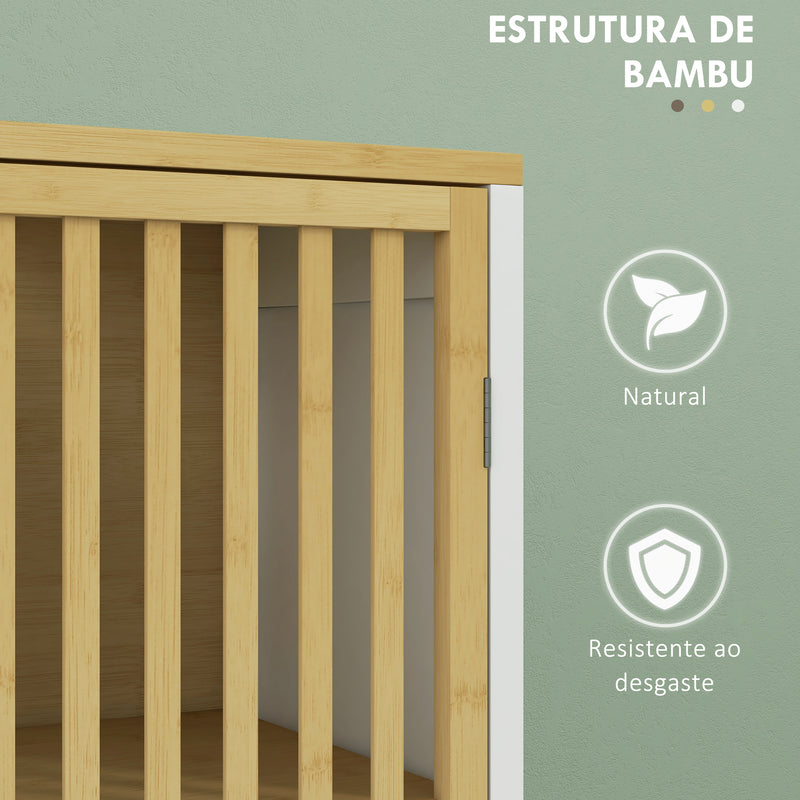 Coluna de Casa de Banho Armário Alto de Casa de Banho com 2 Estantes Abertos 2 Armários com Portas de Ripas e Prateleiras Ajustáveis 32x30x172 cm Branco