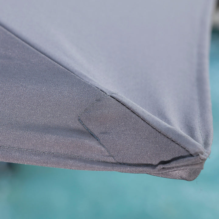 Chapéu de Sol Semicircular de Jardim Chapéu de Sol a Manivela Resistente à Água e Anti UV para Pátio Terraço 230x130x245cm Cinza