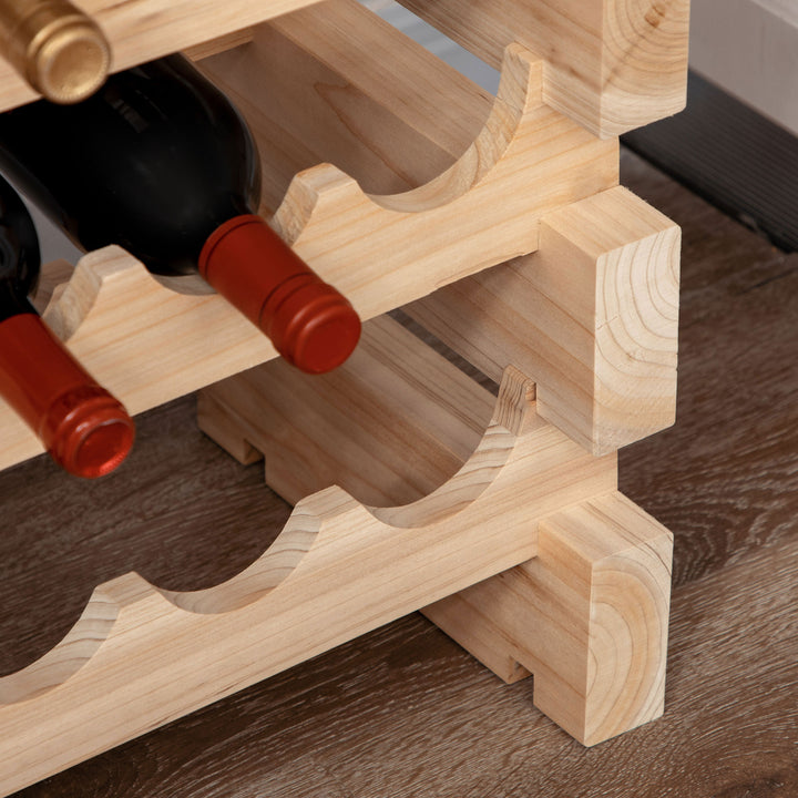 Suporte para Garrafas de Vinho para 96 Garrafas Garrafeira com 8 Níveis Suporte para Vinhos Vertical para Cozinha Sala de Jantar Bar 114x28x113,5 cm Madeira