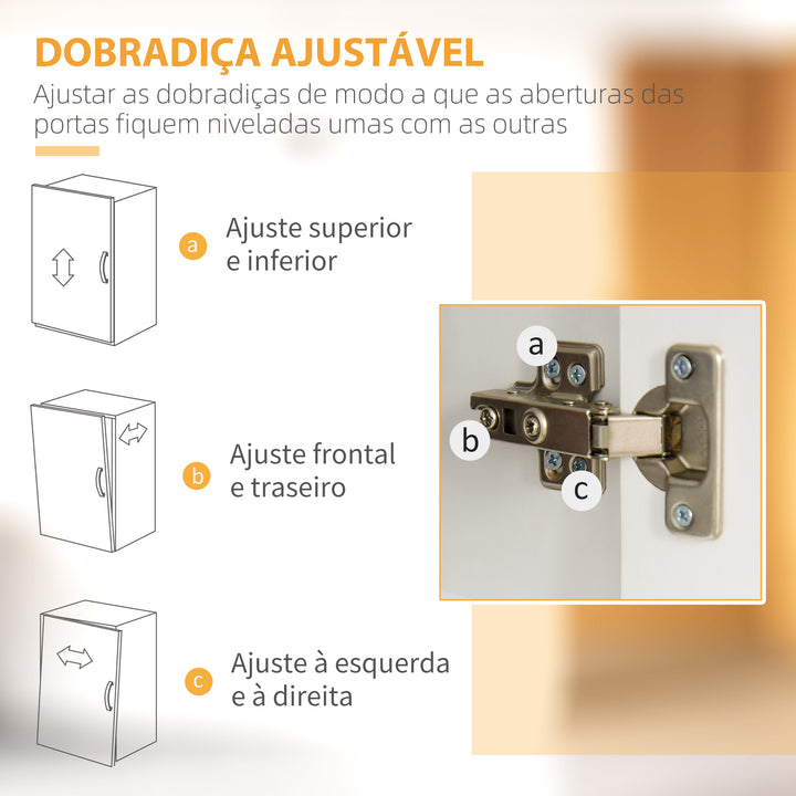 Armário de Cozinha Armário Alto com 3 Gavetas 4 Portas Prateleiras Interiores Ajustáveis e Pés Elevados Móvel Auxiliar para Sala de Jantar Sala de Estar 100x39,5x183,5cm Branco