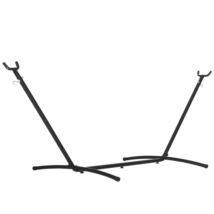 Suporte Ajustável para Camas de Rede Universal Estrutura de Ferro Carga Até 120kg Pé para Cama de Rede 280x120x110cm Preto