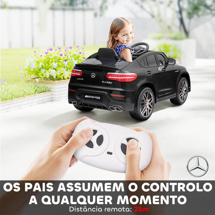 Mercedes AMG Carro elétrico para crianças de acima de 3 anos com controle remoto com música e luzes 12V Carga 30kg 115x70x55cm