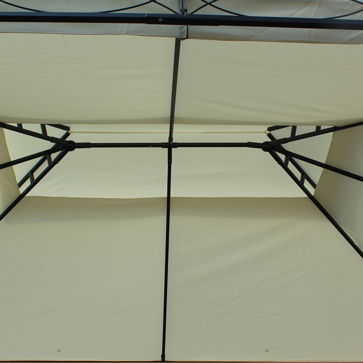 Pérgola para Jardim ou Terraço 3x4m Cor Branco Aço e Poliéster