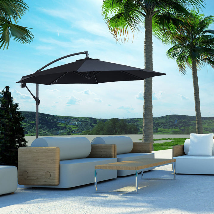 Guarda-sol grande de jardim Guarda-sol de Exterior F300x260cm Preto