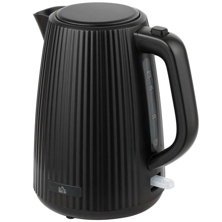 Fervedor de Água Elétrico 1,7 L, 2200 W, Aquecedor de Água Elétrico com Desligamento Automático, Base Giratória 360°, Filtro Antical Removível, Preto