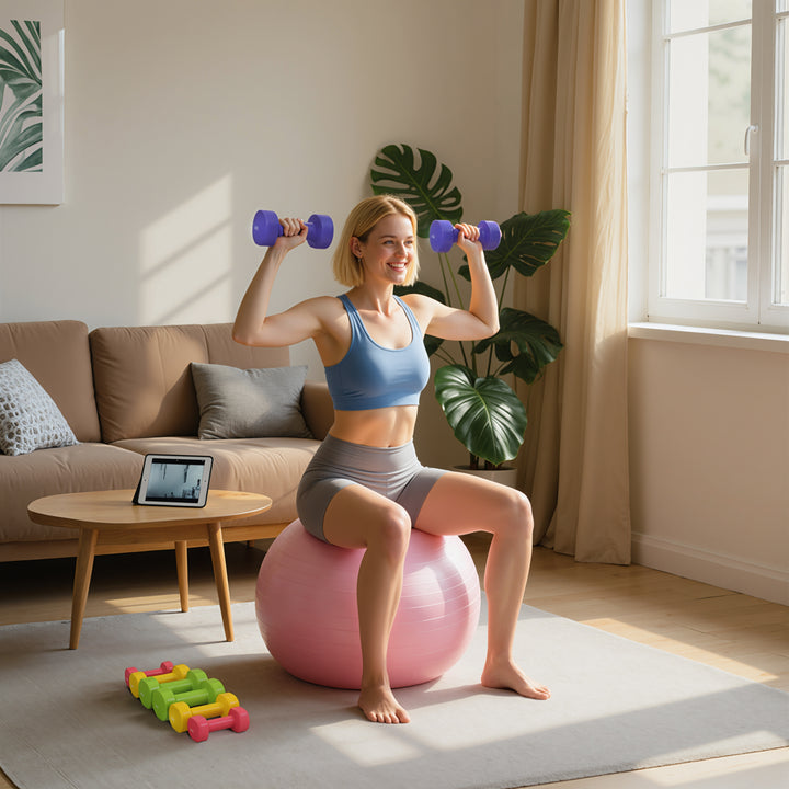 Jogo de 8 Halteres Hexagonais 4 Pares 4kg 3kg 2kg 1kg com Revestimento Pesos para Exercícios em Casa Academia Aço Multicolor