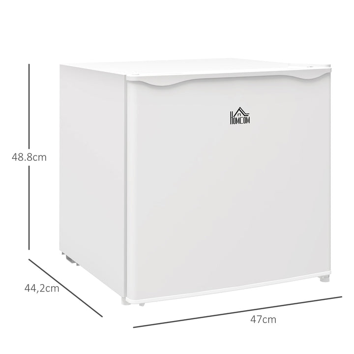 Mini Congelador Vertical 35 L Congelador Pequeno Silencioso com Porta Reversível Temperatura Ajustável e Prateleira Amovível para Casa Escritório 47x44,2x48,8 cm Branco