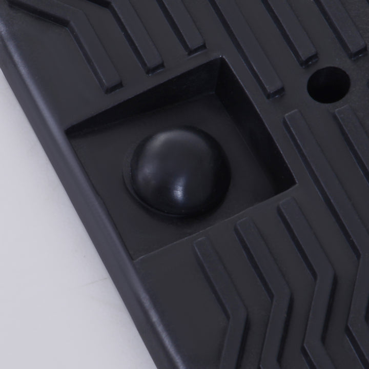 Conjunto de 2 Rampas para Carro em Plástico Portáteis Carga até 2,5 Toneladas para Carros Estándares SUVs, Furgões Pequenos 91x30x21 cm, Preto