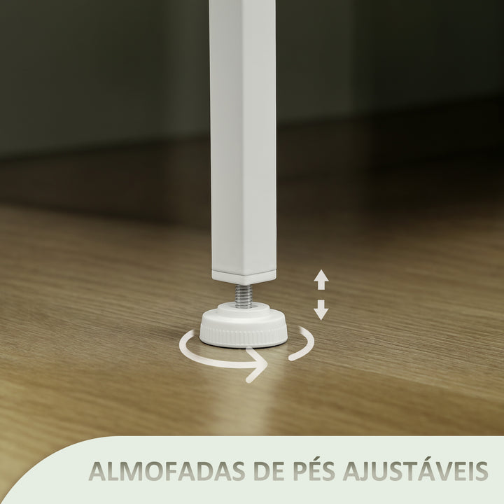 Cómoda com 8 Gavetas Estofada em Borreguito Cómoda de Tela com Estação de Carga Porta USB Tipo-C e Estrutura de Aço Cómoda para Dormitório Corredor 110x30x76 cm Cinzento