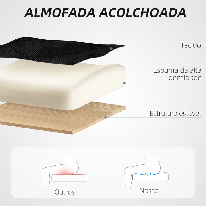 Cadeira de Escritório de Malha Cadeira de Secretária Reclinável com Apoio para a Cabeça Suporte Lombar Apoio para os Pés e Altura Regulável Função de Inclinação Suporta até 135 kg 71x70x109-119 cm Preto