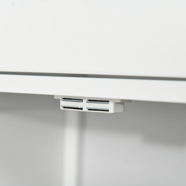 Armário de Casa de Banho com 1 Gaveta e Prateleira Interior Ajustável Móvel Auxiliar de Armazenamento Multifuncional para Sala de Estar Cozinha 60x30x80cm Branco