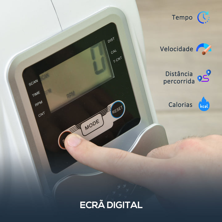 Máquina de Remo Magnético Máquina de Remo Dobrável com Resistência de 8 Níveis Ecrã LCD e 2 Rodas de Transporte para Ginásio Carga Máxima 130 kg 180x48x60 cm Branco