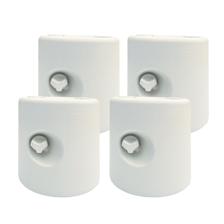 Conjunto de 4 Pesos para Tendas Dobráveis Suportes Enchivel com 9,5 kg de Água ou 12 kg de Areia com Maçanetas de Fixação Ø24x25,5 cm Branco