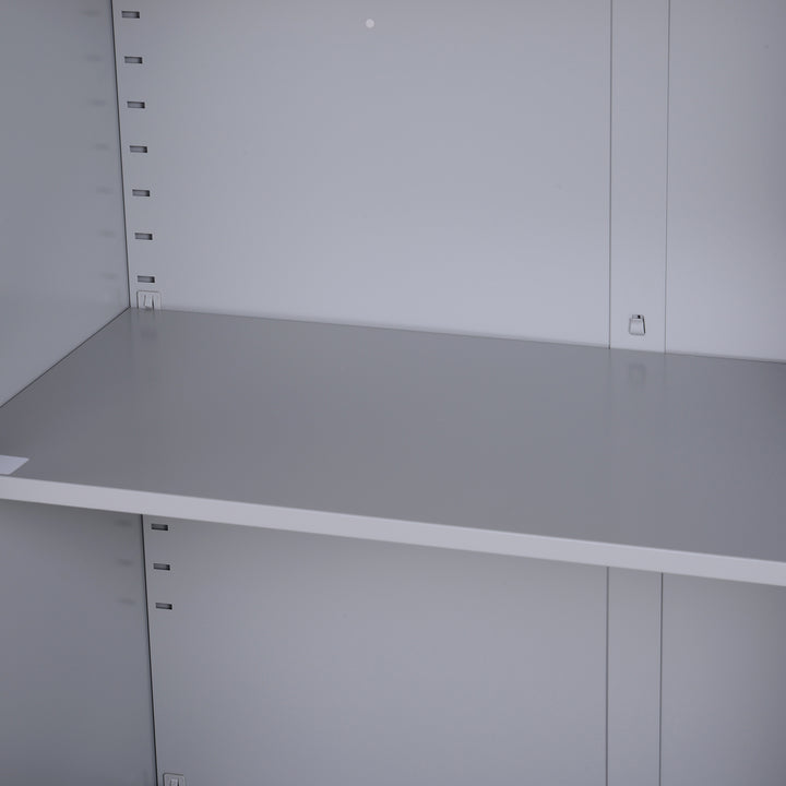 Armário de Escritório Metálico Arquivador de Escritório com 2 Portas Fechadura Prateleira Ajustável Armário Metálico para Sala de Estar Estúdio 80x40x92,5 cm Cinza