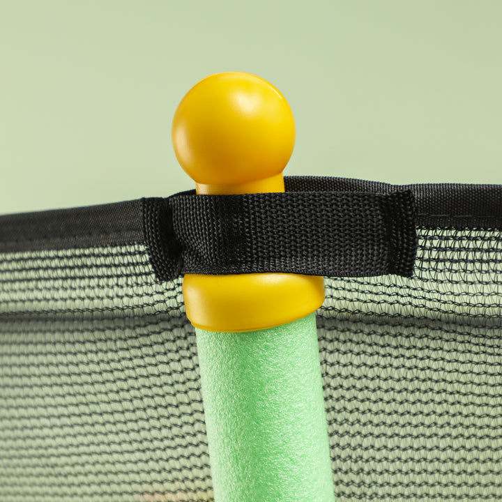 Trampolim para Crianças acima de 3 Anos Cama Elástica Infantil com Rede de Segurança e Estrutura de Aço para Interiores e Exteriores Carga 50kg Ø163,5x190 cm Verde