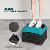 Step para Exercício Aeróbico Plataforma Step Antideslizante com Altura Ajustável de 10/15/20/25/30 cm Carga 150 kg para Exercício em Casa Ginásio Azul