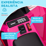 Quadriciclo Elétrico para Crianças 18-36 Meses Veículo Elétrico a Bateria de 6V com Velocidade 2,5 km/h Avanço e Marcha Atrás 70x41,5x48,5 cm Rosa