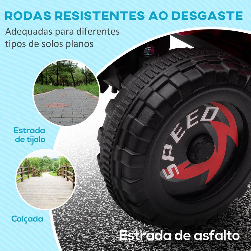 Quadriciclo Elétrico para Crianças 18-36 Meses Veículo Elétrico a Bateria de 6V com Velocidade 2,5 km/h Avanço e Marcha Atrás 70x41,5x48,5 cm Rosa