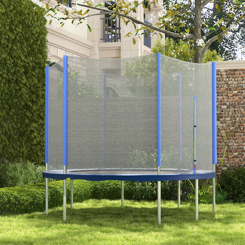 Rede de Segurança para Trampolim Ø244 cm Rede de Substituição de Trampolins para Exterior e Porta com Fecho de Correr para 6 Postes Azul