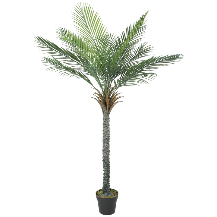 Planta Artificial Decorativa 180 cm Palmeira Artificial com Vaso e Folhas para Interior Casa Sala Escritório Verde