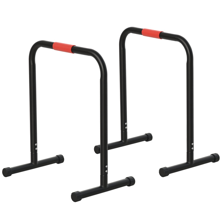 Suporte de treino de barras paralelas para flexões inclinadas construção muscular Calistênicos 63x41x73 cm Preto
