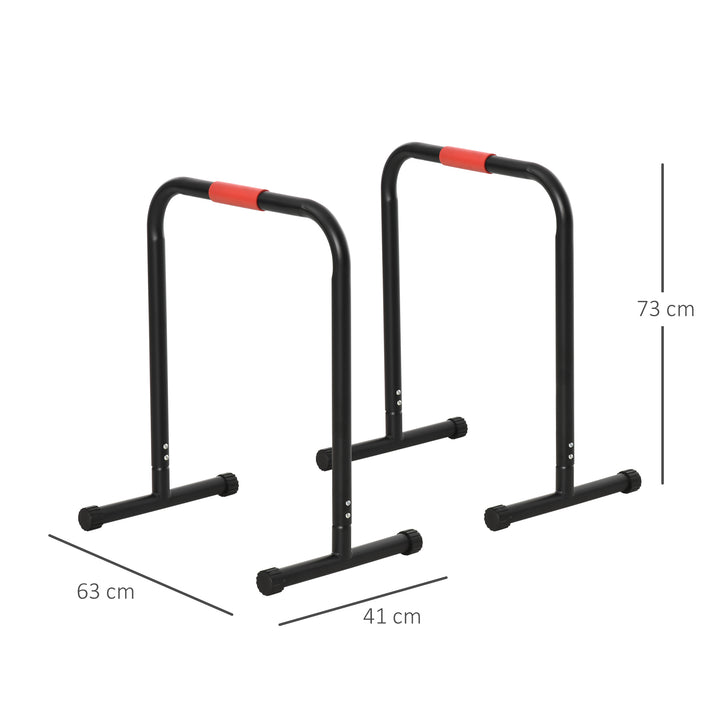 Suporte de treino de barras paralelas para flexões inclinadas construção muscular Calistênicos 63x41x73 cm Preto