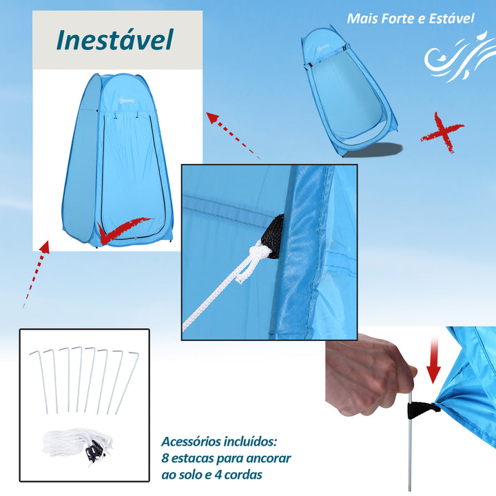 Tenda de acampamento multifuncional leve dobrável e estável à prova d'água com sistema POP-UP 100x100x185cm Azul