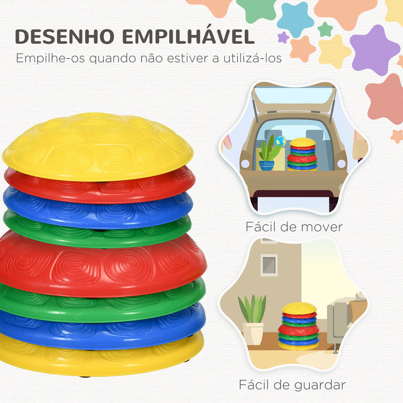 Pedras de Equilíbrio para Crianças de 3 a 8 Anos Conjunto de 8 Pedras de Equilíbrio Empilháveis com Base Antiderrapante para Treino de Equilíbrio e Promover a Coordenação Multicor