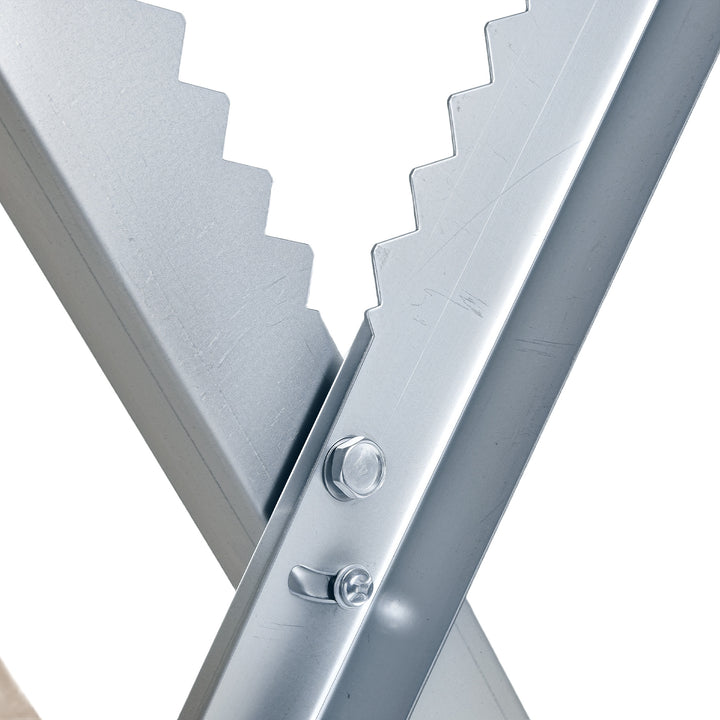 Cavalete para Serrar Dobrável com Altura Ajustável Cavalete com Estrutura Triangular de Metal Suporte para Lenha Carga100 kg 83x83x79 cm Prata