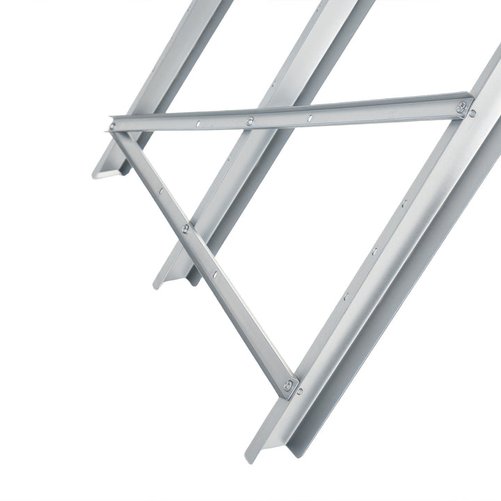 Cavalete para Serrar Dobrável com Altura Ajustável Cavalete com Estrutura Triangular de Metal Suporte para Lenha Carga100 kg 83x83x79 cm Prata